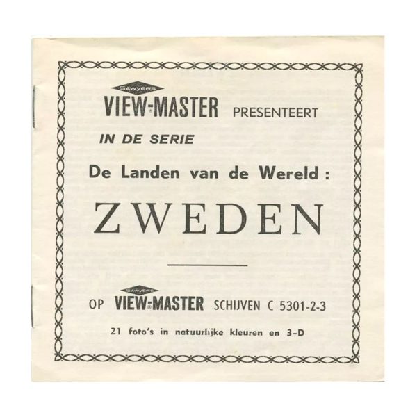 Sweden - View-Master 3 Reel Packet - vintage - C530-BS5 Hot on Sale