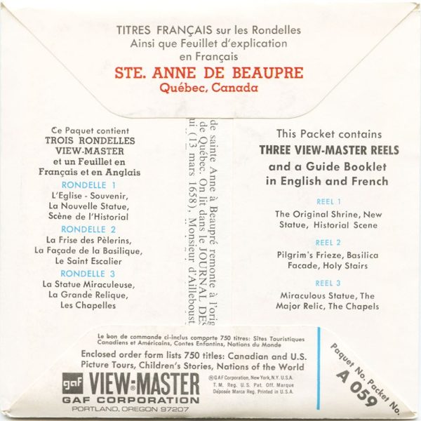 Ste.Anne De Beaupre - View-Master 3 Reel Packet - vintage - A059-G1A Online